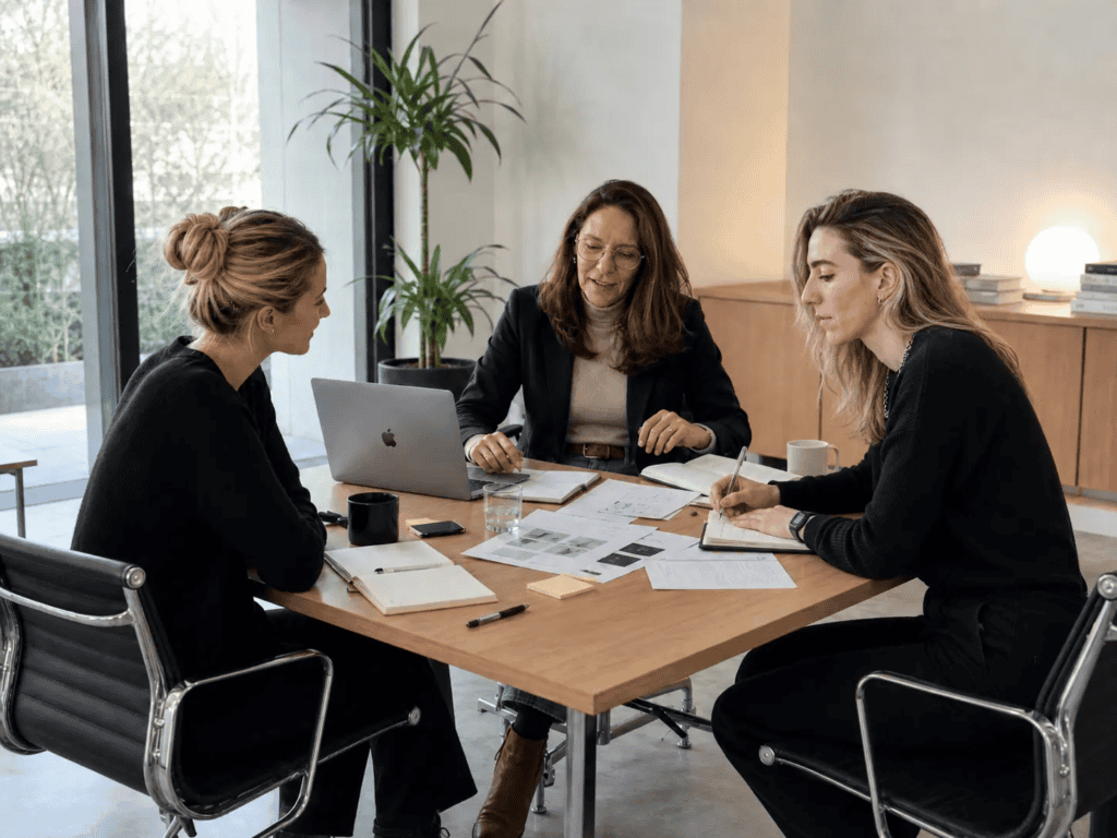 reunión de rtabajo en Oficina de Molt Bé Reunión de trabajo equipo de Molt Bé. Dirección estratégica y marketing para pymes