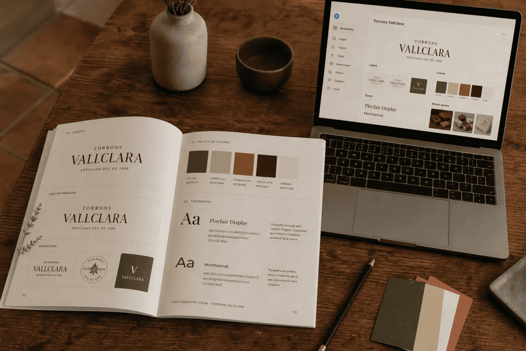 manual de marca para gestion de redes sociales, paleta de colores, notes en cuaderno