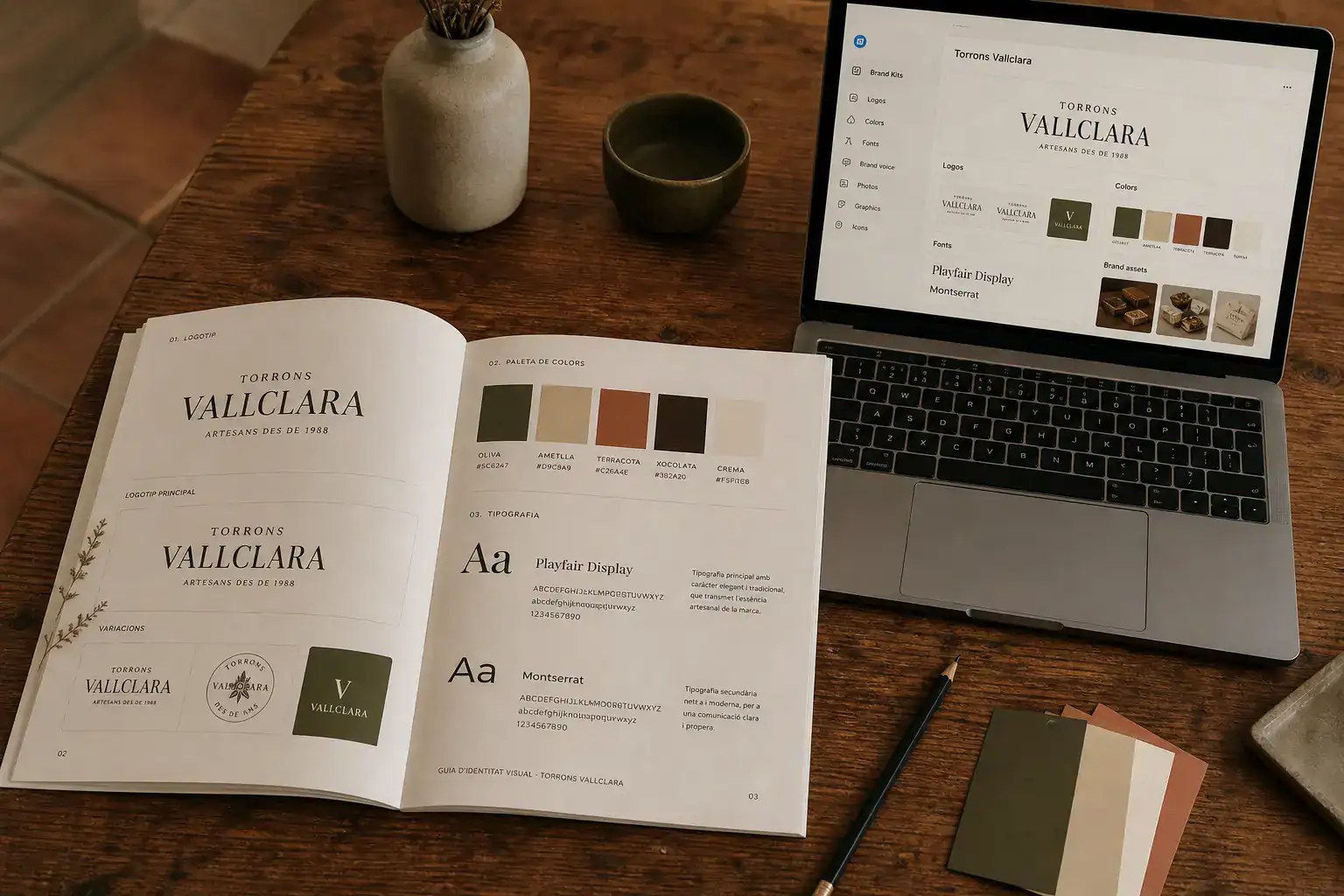 manual de marca para gestion de redes sociales, paleta de colores, notes en cuaderno